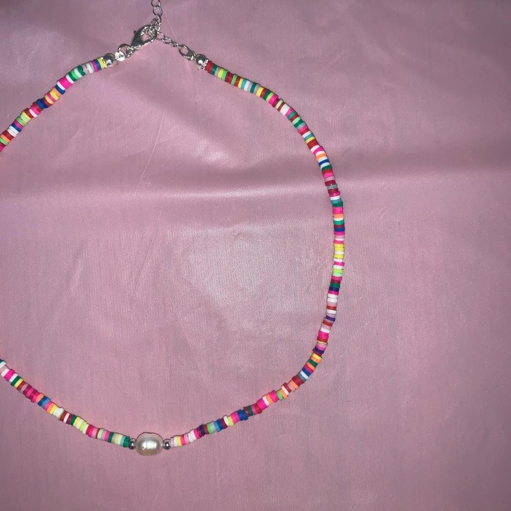 Colorfully beaded necklace